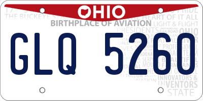 OH license plate GLQ5260