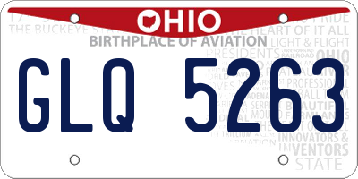 OH license plate GLQ5263