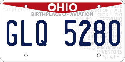 OH license plate GLQ5280