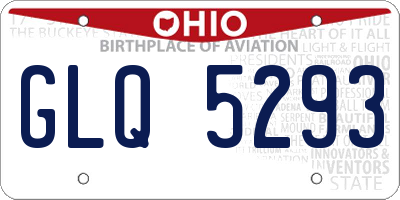 OH license plate GLQ5293