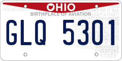 OH license plate GLQ5301