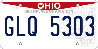 OH license plate GLQ5303