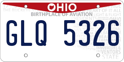 OH license plate GLQ5326