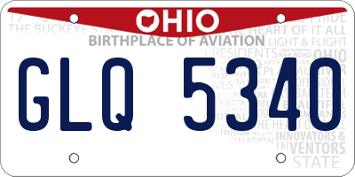 OH license plate GLQ5340
