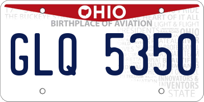 OH license plate GLQ5350