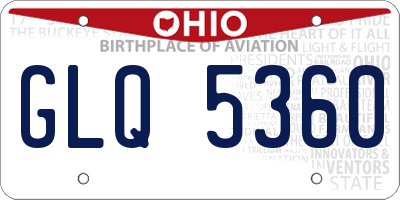OH license plate GLQ5360