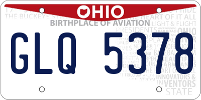 OH license plate GLQ5378
