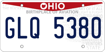 OH license plate GLQ5380
