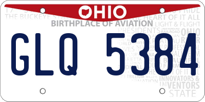 OH license plate GLQ5384