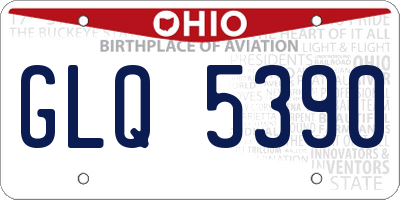 OH license plate GLQ5390