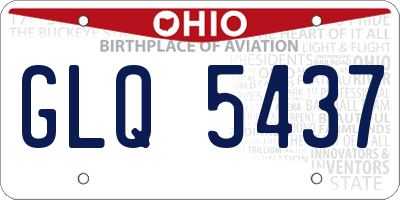 OH license plate GLQ5437