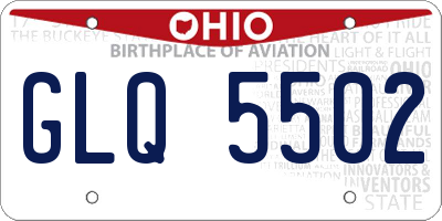 OH license plate GLQ5502