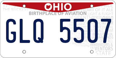 OH license plate GLQ5507