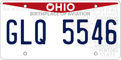 OH license plate GLQ5546