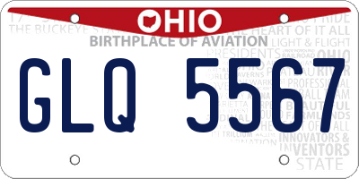 OH license plate GLQ5567