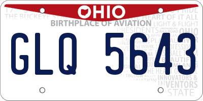OH license plate GLQ5643