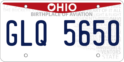 OH license plate GLQ5650