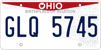OH license plate GLQ5745