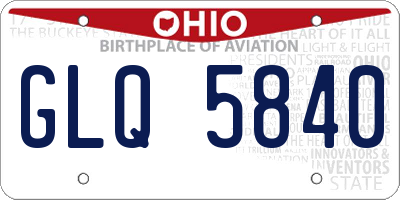 OH license plate GLQ5840