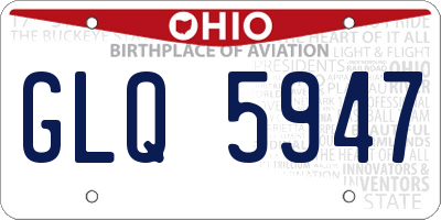 OH license plate GLQ5947
