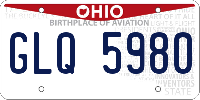 OH license plate GLQ5980