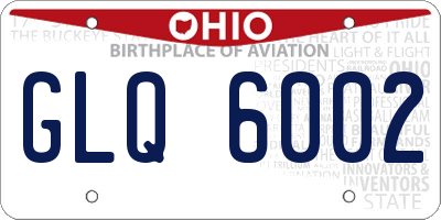 OH license plate GLQ6002