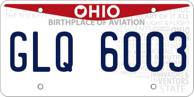 OH license plate GLQ6003