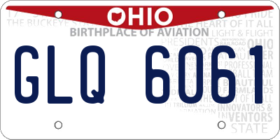 OH license plate GLQ6061