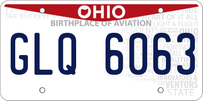 OH license plate GLQ6063