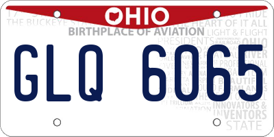OH license plate GLQ6065