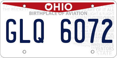 OH license plate GLQ6072