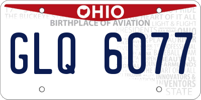 OH license plate GLQ6077
