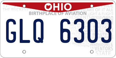 OH license plate GLQ6303