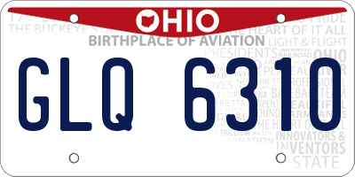 OH license plate GLQ6310