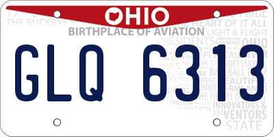 OH license plate GLQ6313