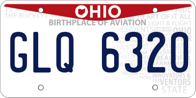 OH license plate GLQ6320