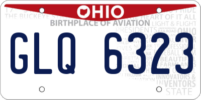 OH license plate GLQ6323