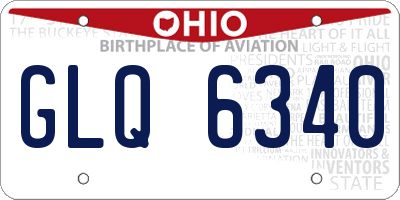OH license plate GLQ6340
