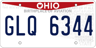 OH license plate GLQ6344