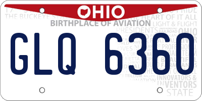 OH license plate GLQ6360