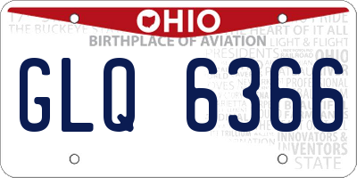 OH license plate GLQ6366