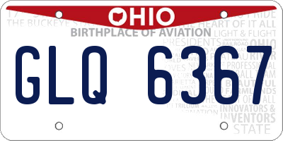 OH license plate GLQ6367