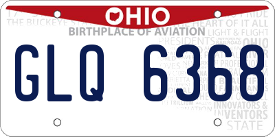 OH license plate GLQ6368