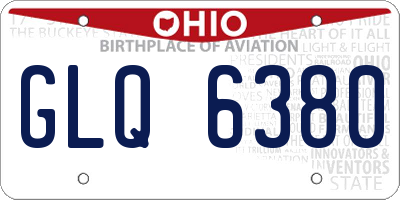 OH license plate GLQ6380