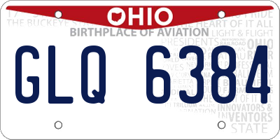 OH license plate GLQ6384