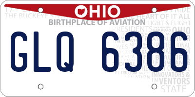 OH license plate GLQ6386