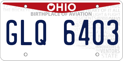 OH license plate GLQ6403