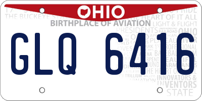OH license plate GLQ6416