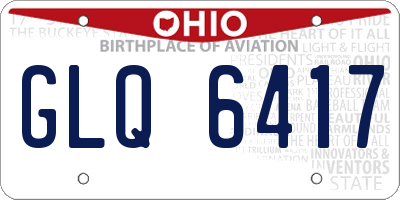 OH license plate GLQ6417