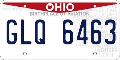 OH license plate GLQ6463
